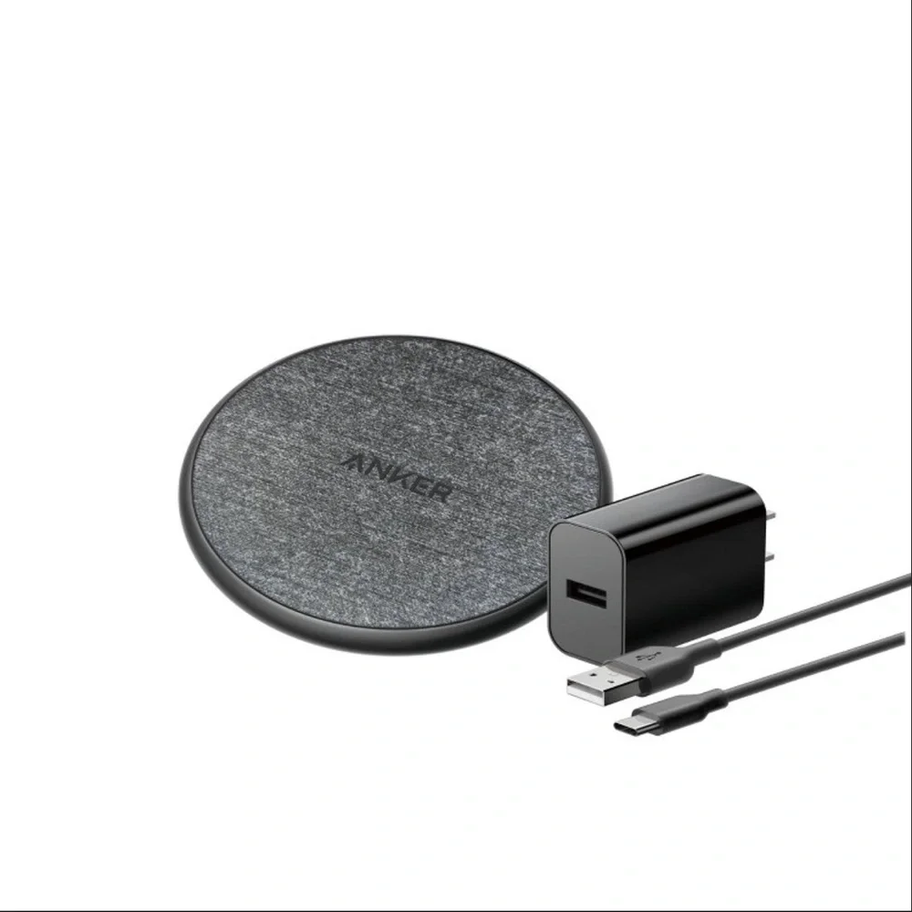 Anker 1OW Wireless Charging Pad with 4” Cable and 18W Wall Charger- Black